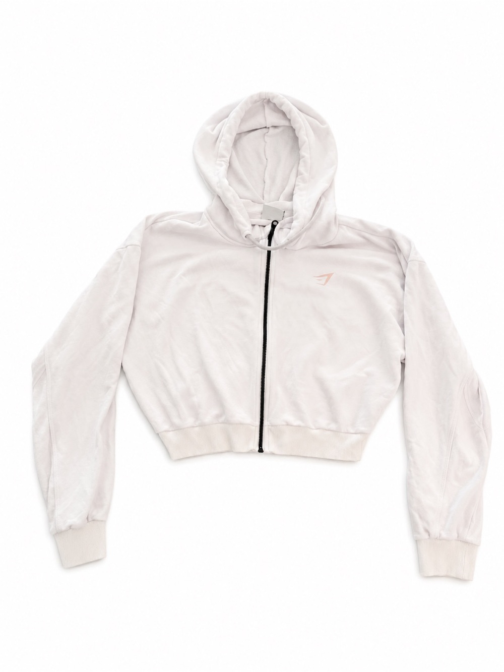 Gymshark White Cropped Hoodie with Hood